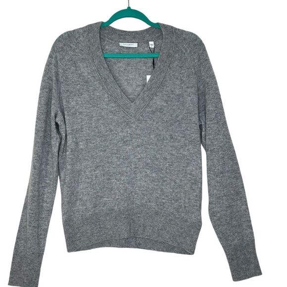 Equipment Madalene V-neck Light Gray Cashmere V Neck Sweater | S - Picture 8 of 9